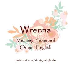 Baby Girl Name Wrenna Meaning Songbird Origin English Nicknames Wren Www Pinterest Com Desig Baby Girl Names Baby Girl Names Unique Spanish Girls Names