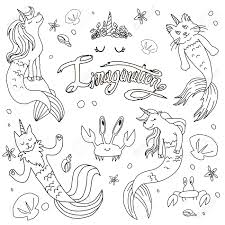 Then, you can also find other family members and the collectible dolls. Unicorn Mermaid Coloring Pages For Kids Drawing With Crayons