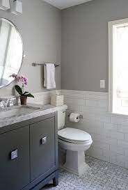Wall Color Is Sterling Silver By Benjamin Moore Cahill Design Gray Bathroom Decor Bathrooms Remodel Gray And White Bathroom