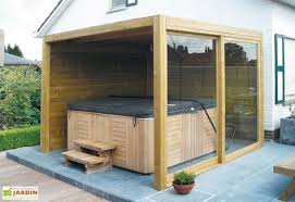 L Abri De Jardin En Bois Est Ouvert D Un Cote Afin De Realiser Un Abri Pour Spa Par Exemple Il Est Compose De 2 P Hot Tub Garden Hot Tub Patio Hot