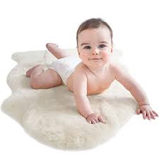 Robot Check Lambskin Rug Sheepskin Rug Play Rug