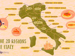 Italy blank map with regions. Map Of The Italian Regions