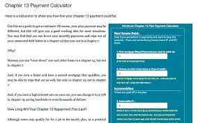Your chapter 13 bankruptcy plan payments might take a large chunk of your income each month. Chapter 13 Payment Calculator