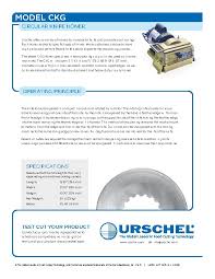 Model Ckg Honer Urschel Laboratories Inc