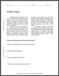 4th grade sentence fragments worksheets google search from vietnam war. War In Vietnam Reading With Questions Student Handouts