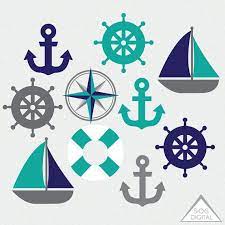 Nautical Clipart Png Sailboat Anchor Beach Boat Wedding Etsy Nautical Clipart Clip Art Boat Cartoon