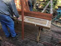 Slats are about 50mm with about 25 mm spacing. Aircon Cover Bbq Stand Custom Bench Bunnings Workshop Community