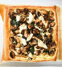 Garlic Mushroom Amp Spinach Puff Pastry Tart In 2021 Stuffed Mushrooms Mushroom Tart Puff Pastry Tart