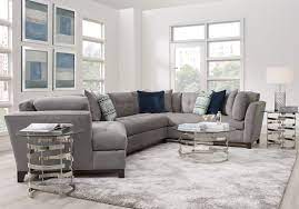 Cindy Crawford Home Metropolis Way Steel Microfiber 3 Pc Sectional With Cuddler Curved Sofa Living Room Affordable Furniture Stores Couches Living Room