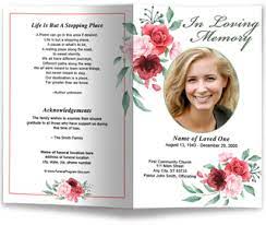 Carrara Watercolor Funeral Program Template In 2021 Funeral Program Template Funeral Funeral Order Of Service