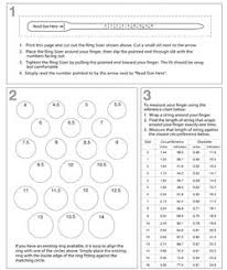 Name Jewellery Ring Size Chart