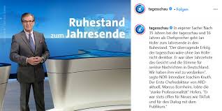Von 1985 bis zum 14. Chefsprecher Jan Hofer Verlasst Die Tagesschau W V