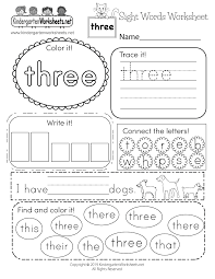 The aim is to familiarise the student with the new sight word and to reinforce correct letter sequencing to form the word. Basic Sight Words Worksheet Free Kindergarten English Worksheet For Kids