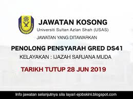 Kerja kosong kerajaan negeri pulau pinang. Jawatan Kosong Universiti Sultan Azlan Shah Usas Tarikh Tutup 28 Jun 2019
