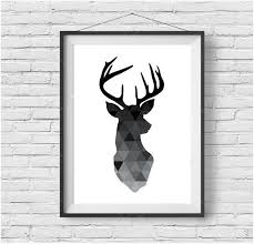 Black And White Deer Wall Art Geometric Deer Print Deer Head Poster Black Deer Wall Art Etsy In 2020 Geometric Deer Deer Wall Art Geometric Art Printable