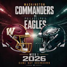 The Washington Commanders will open the 2026 season on the road at Lincoln Financial Field against NFC East rival Philadelphia Eagles on Sunday, September 13.