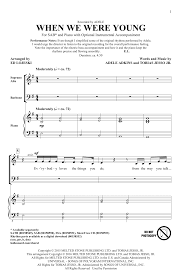 When we were young (adele cover) — мария коваленко. Adele When We Were Young Arr Ed Lojeski Sheet Music Pdf Notes Chords Pop Score Ssa Choir Download Printable Sku 168261
