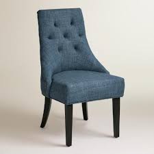Denim Blue Linen Lydia Dining Chairs Set Of 2 With Images Dining Room Chairs Upholstered Black Cafe Chairs Dining Chairs