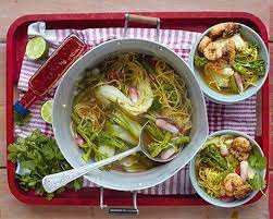 15 Min Meals Via Jamie Oliver Vegetable Soup With Sticky Squid Balls Grilled Prawns Noodle Broth Squid Recipes Jamie Oliver Recipes Cooking Recipes