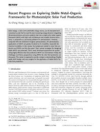 Mingshi yi bgm 0:01 2. Pdf Recent Progress On Exploring Stable Mofs For Photocatalytic Solar Fuel Production