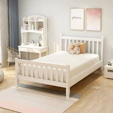Winston Porter Bonefield Twin Platform Bed Color White In 2020 Bed Frame Mattress Twin Bed Frame Wood Twin Bed