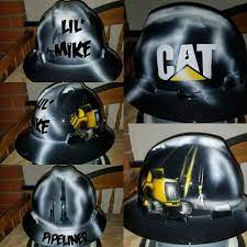 Custom Painted Hard Hats By Zimmerdesignz Com Zimmerdesignz Pipeline Pipeliner Sideboom Cat Caterpillar Painted Hard Hat Welding Hats Hard Hats