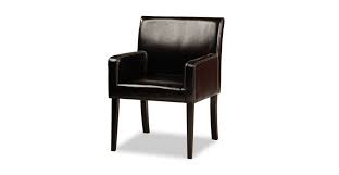 Jovita Dining Chair With Arms Dark Brown Faux Leather Light Cappuccino Wood Stain Www Bryght Com Dining Chairs Chair Staining Wood