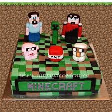 For dominick's 10th birthday, march 1, 2014. Fondant Minecraft Birthday Cake With 3d Figures Steve Creeper Red Black Assasin Pig Tnt Sheep Cakecentral Com