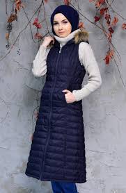 Lacivert Tesettur Sisme Yelek Sefamerve Moda Stilleri Moda Trendler