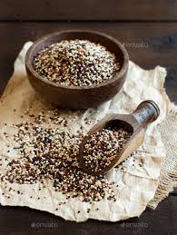 Pile Of Uncooked Mixed Quinoa Grain Quinoa Grain Quinoa Grains