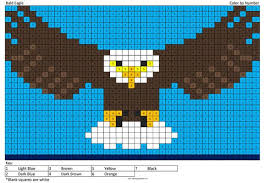 Bald Eagle Coloring Page Coloring Squared Coloring Pages Easy Pixel Art Cross Stitch Pictures