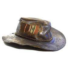 Tooled Leather Hat Vintage 70s Distressed Western Cowboy Hat From Peru Leather Hats Western Cowboy Hats Cowboy Hats