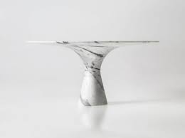 Constructed from durable materials, this table is stain and scratch resistant for use as a kitchen table, a computer desk, a craft table, and more. Refined Contemporary Marble Dining Table For Sale At Pamono