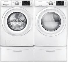 Free delivery on major appliance purchases $399 and up Samsung Wf42h5000aw Front Load Washer Dv42h5000ew Electric Dryer W Pedestal Drawers