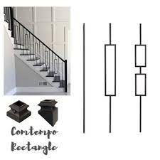 Flights of stairs can contain up to 36 risers in a straight line in domestic dwellings. Iron Stair Balusters Modern Rectangle Metal Spindles For Stairs Satin Black Ebay