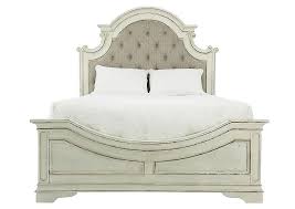 Made of solid pine, mdf, and metal; Magnolia Manor King Bed Ivan Smith Furniture