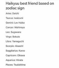 Yaaay Kuroo Is My Bff Xd Haikyuu Anime Zodiac Haikyuu Anime
