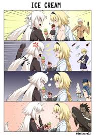 Summer Jeanne And Jeanne Alter Sharing Ice Cream Anime Fate Anime Series Anime Comics