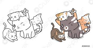 • 1,8 млн просмотров 3 года назад. Familia Gatos Dibujos Animados Para Colorear Pagina Para Ni Vector De Stock Crushpixel