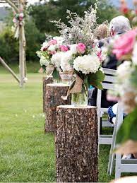 Rustic Wedding Wood Stumps Wedding Aisle Decorations Wedding Aisle Outdoor Wedding Aisle Decorations Outdoor