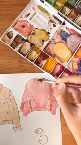 Good Objects How To Paint With Watercolors A Pink Sweater Watercolorarts Urun Taslagi Suluboya Dersi Sulu Boya
