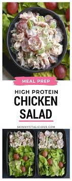 1 to 20 of 85. High Protein Chicken Salad Mayo Free And Incredibly Filling An Easy 5 Minute Meal Pr High Protein Chicken Salad Chicken Salad Recipes Salad Recipes For Dinner