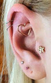 Cartilage Heart Earring Daith Piercing Helix Tragus Rook Etsy Cool Ear Piercings Rook Piercing Jewelry Ear Cuff Earings