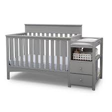 Delta Children Presley 4 In 1 Convertible Crib And Changer Gray Walmart Com Convertible Crib Baby Cribs Convertible Cribs