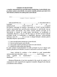 Cerere restituire taxa auto 2018 modelul care trebuie completat pană pe 31 august. Model Cerere Restituire Foste Taxe Auto