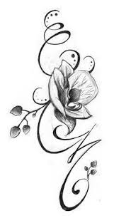 Fleur Avec Initiale Vanina Perrot Tagliches Pin Blog Tatouage Orchidee Tatouage Initial Tatouage