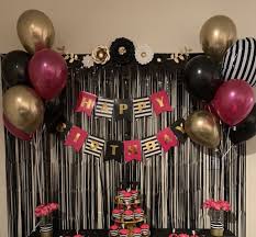 Kate Spade Balloons Hot Pink And Gold Balloons Hot Pink Etsy Pink Party Decorations Black And White Party Decorations Black Party Decorations