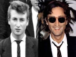 Still wearing the Quarry Bank High School tie. May 1957 photo: Panora Ltd.  August 1980: Bob Gruen.