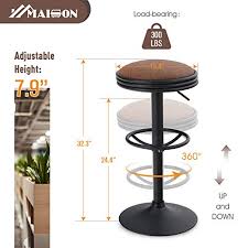 Last, but certainly not least—how many bar stools should you buy? Maison Swivel Bar Stool For Kitchen Counter Adjustable Farmhouse Counter Height Bar Chair Modern Kitchen Island Stools Backless Upholstered Round Barstool 1 Stool Brown In Dubai Uae Whizz Barstools