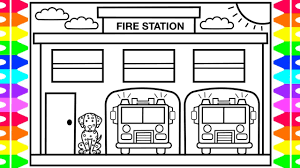 I am excited to share with you a few things we did for fire prevention month and learning about the letter f! How To Draw A Fire Station For Kids Fire Station Drawing Fire Station Coloring Pages For Kids Youtube